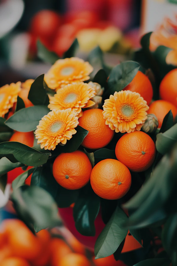 Vibrant Oranges and Flowers Arrangement