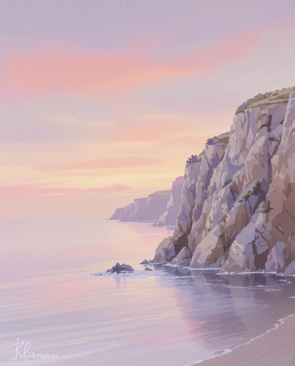 Minimalist Coastal Scene