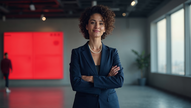 Confident Woman in Modern Room