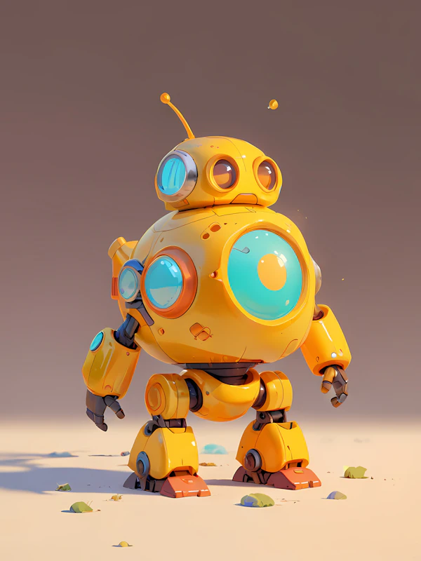 Playful Yellow Robot