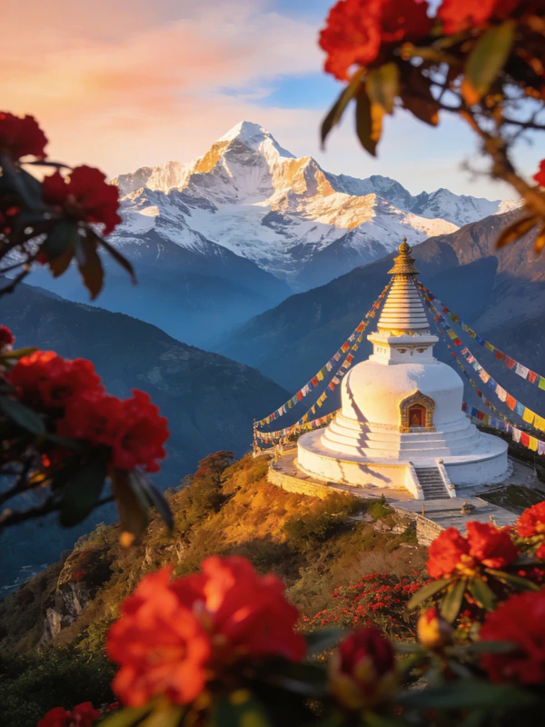 Mountain Stupa Serenity