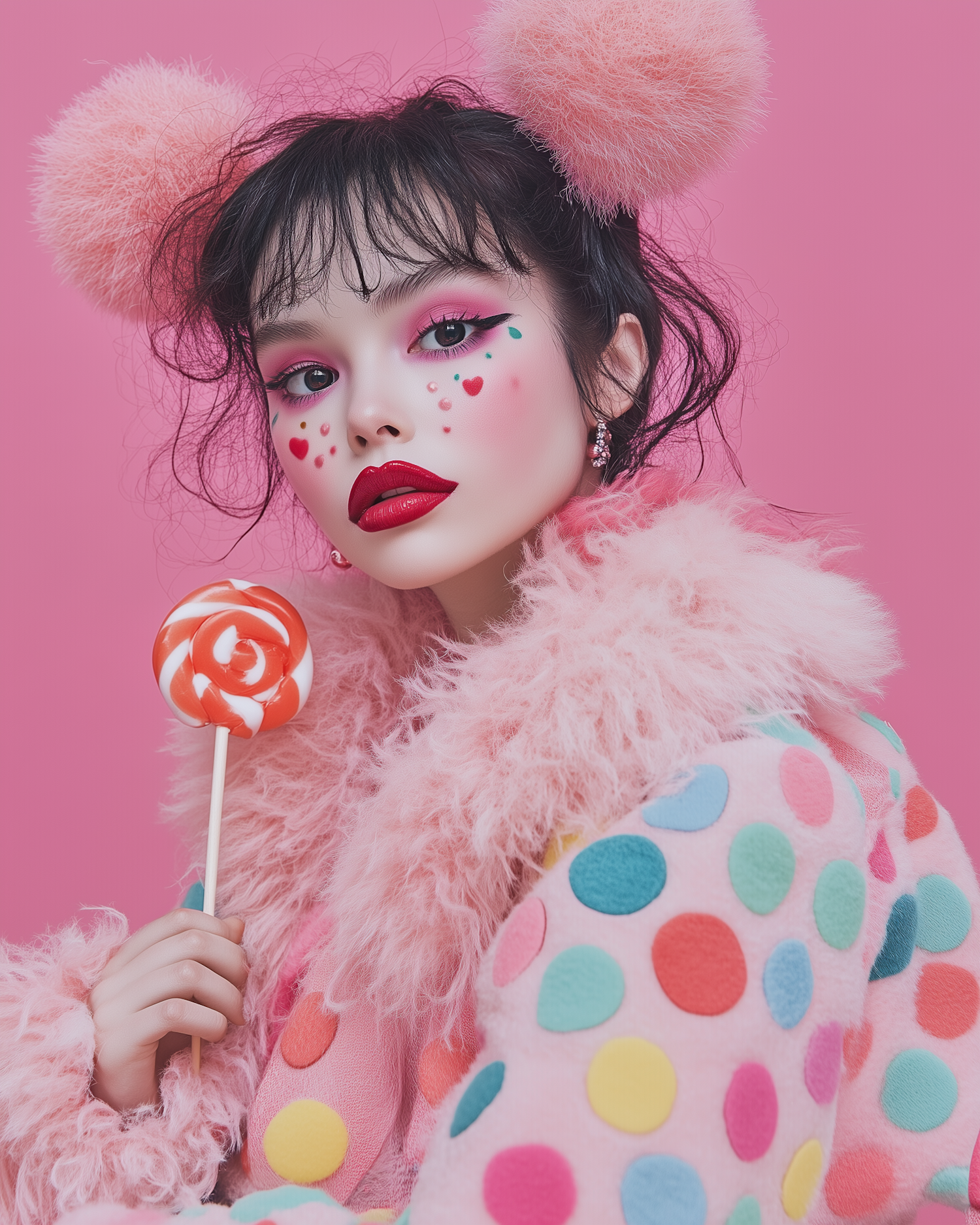 Whimsical Portrait with Lollipop