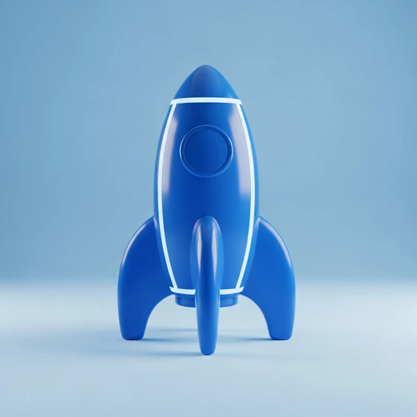 Futuristic Blue Rocket