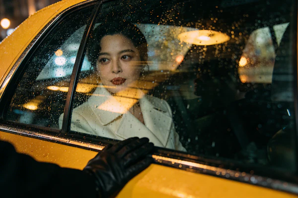 Contemplative Taxi Scene