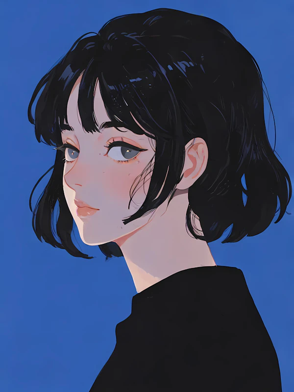 Contemplative Woman Illustration