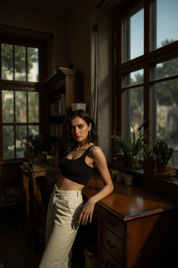 Woman in Cozy Room