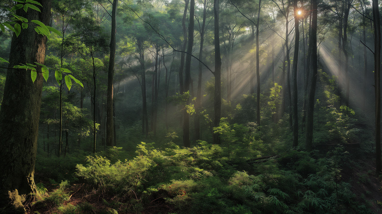 Serene Forest Sunbeams