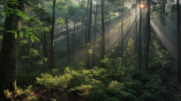 Serene Forest Sunbeams