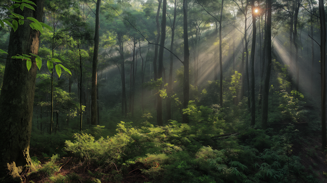 Serene Forest Sunbeams