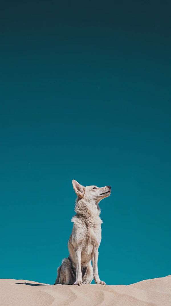 Dog on Sand Dune