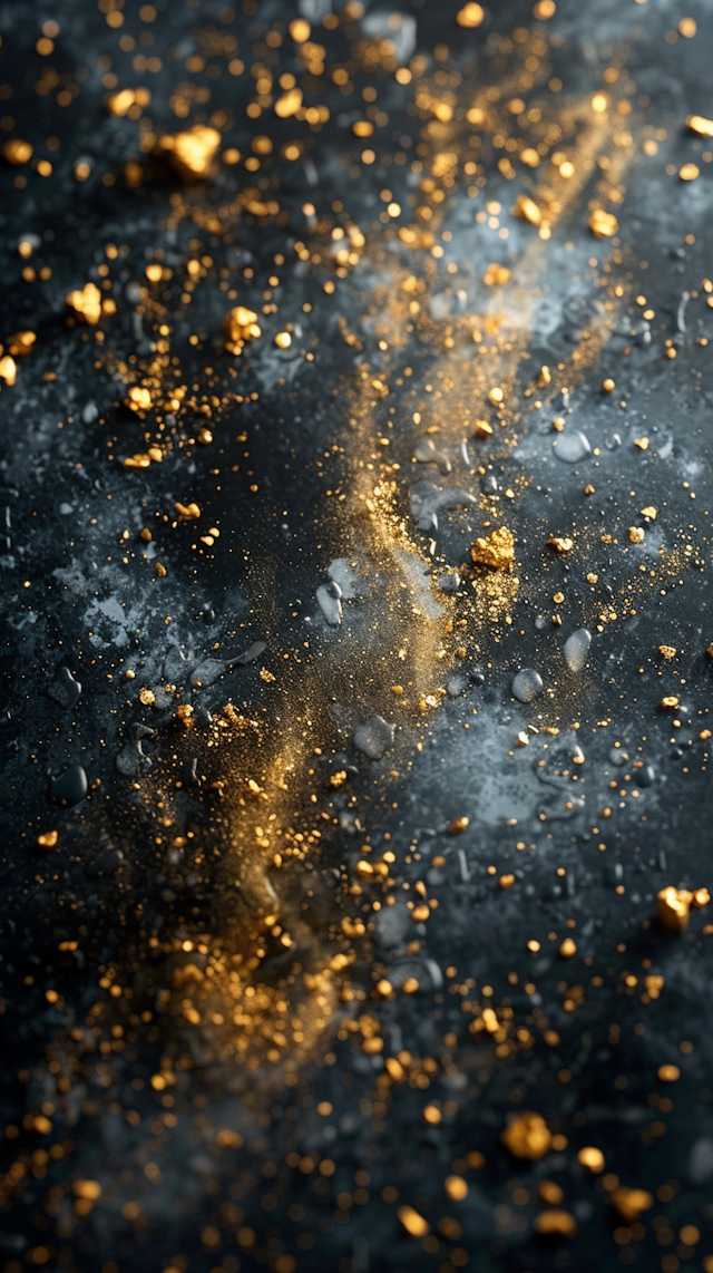 Scattered Golden Specks on Textured Surface