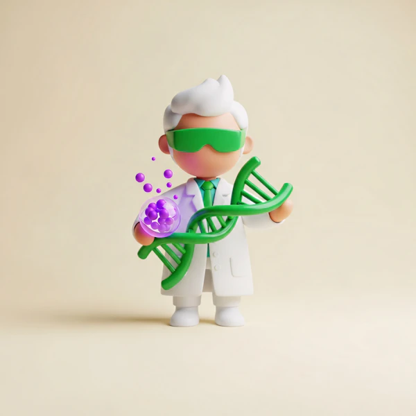 Scientist with DNA