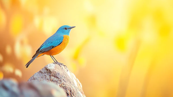 Vibrant Bird on Rock