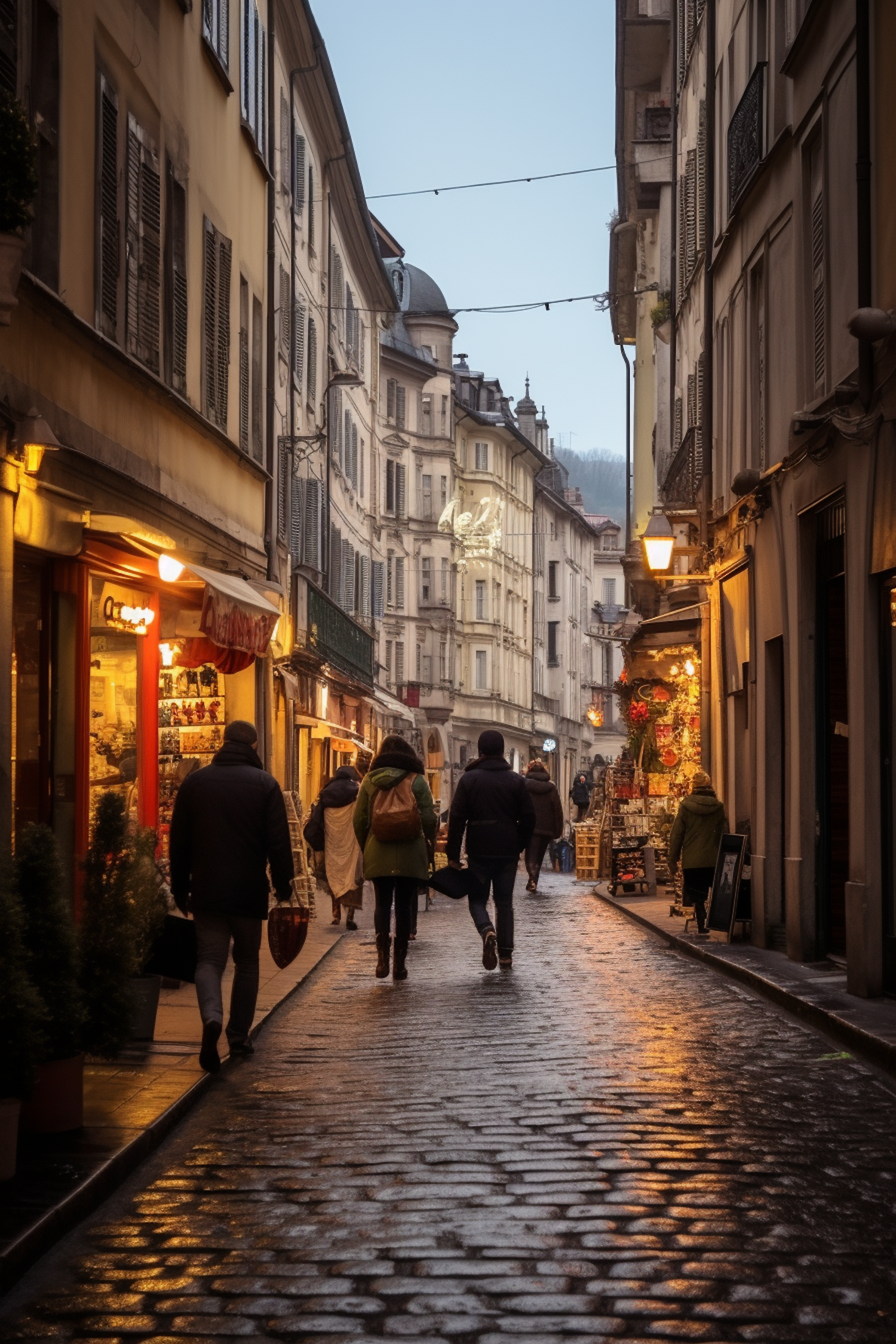 Old-World City Charm at Dusk