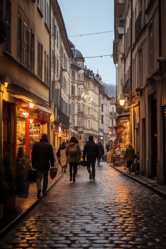 Old-World City Charm at Dusk