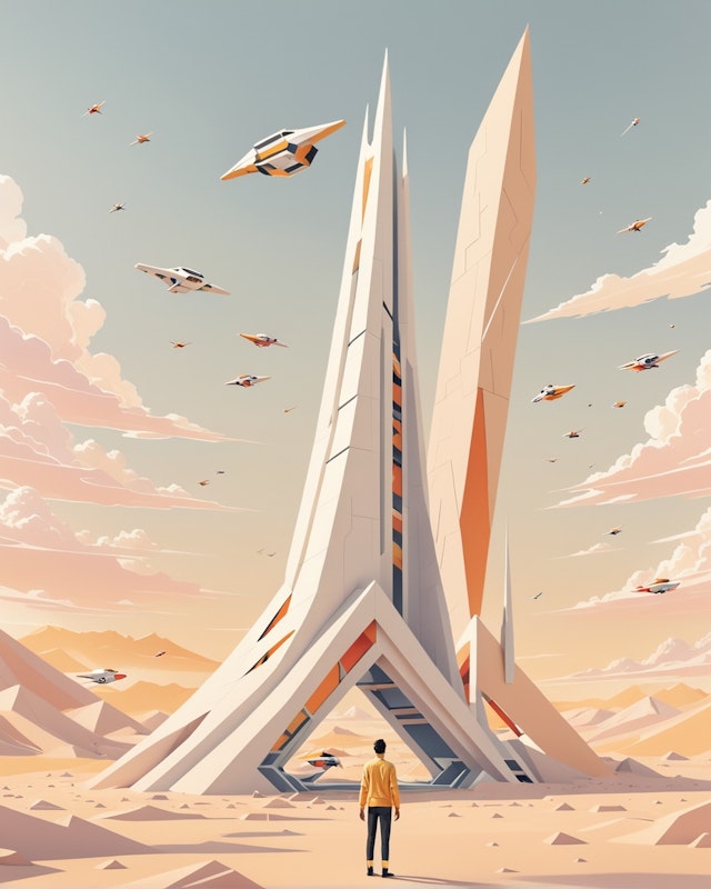 Futuristic Desert Scene