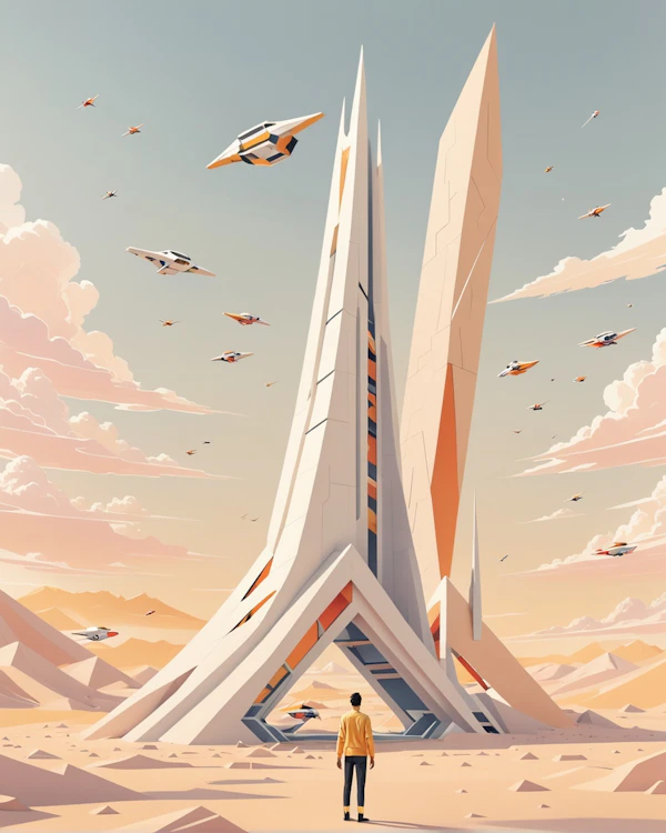 Futuristic Desert Scene