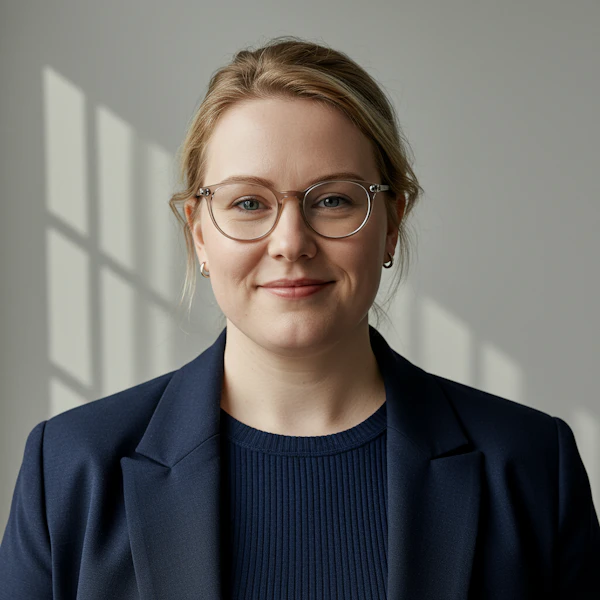 Woman in Navy Blazer