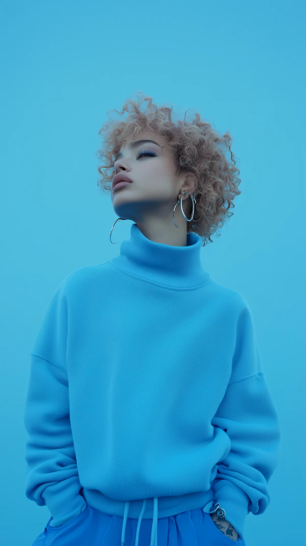 Monochromatic Blue Portrait