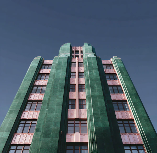 Art Deco Green Facade