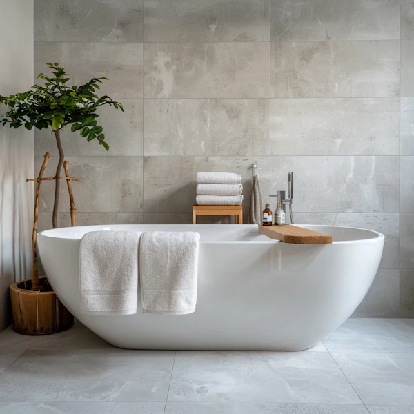 Modern Bathroom with Freestanding Bathtub