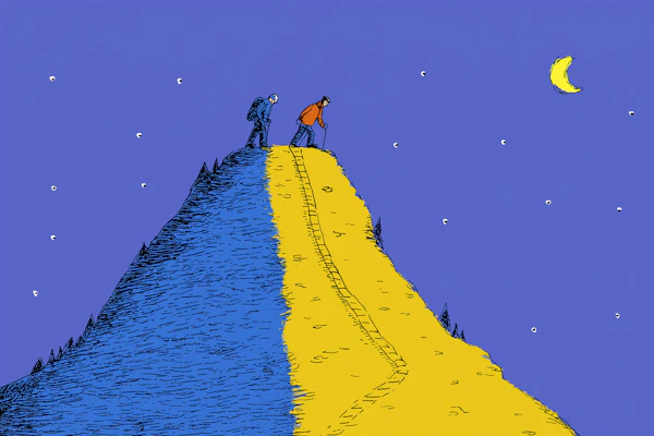 Mountain Climbing Scene