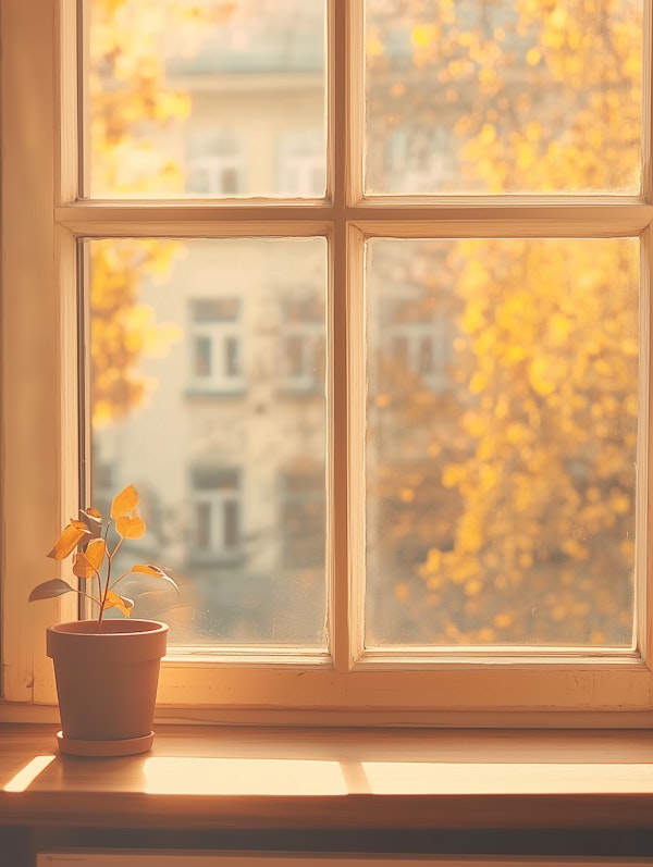 Autumn Ambiance Through Window