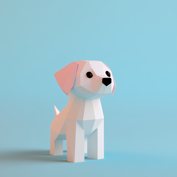 Stylized Geometric Puppy Illustration