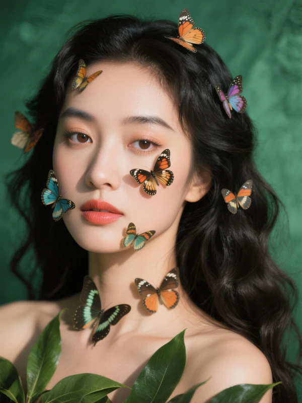Butterfly Adorned Woman
