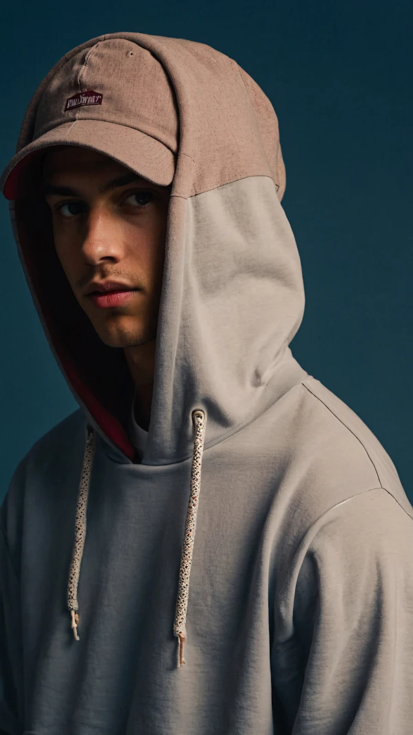 Contemplative Young Man in Hoodie