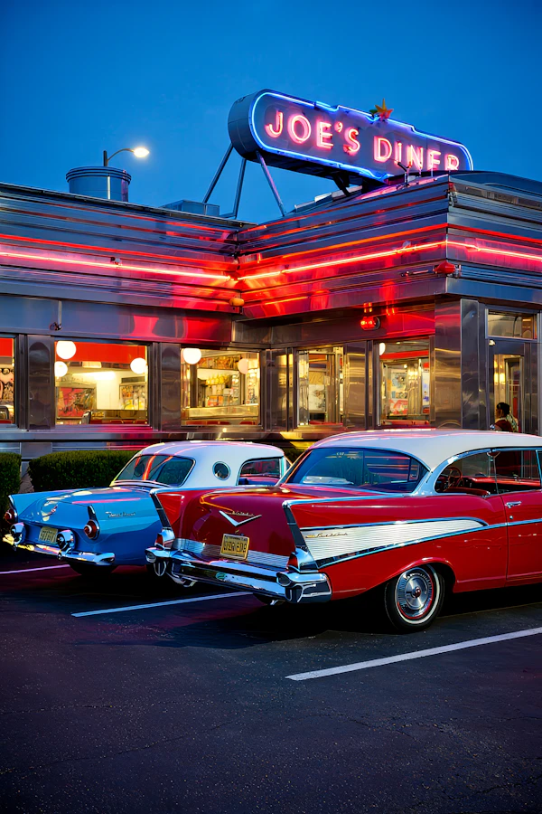 Retro Diner at Dusk