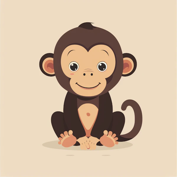 Cute Baby Monkey Art
