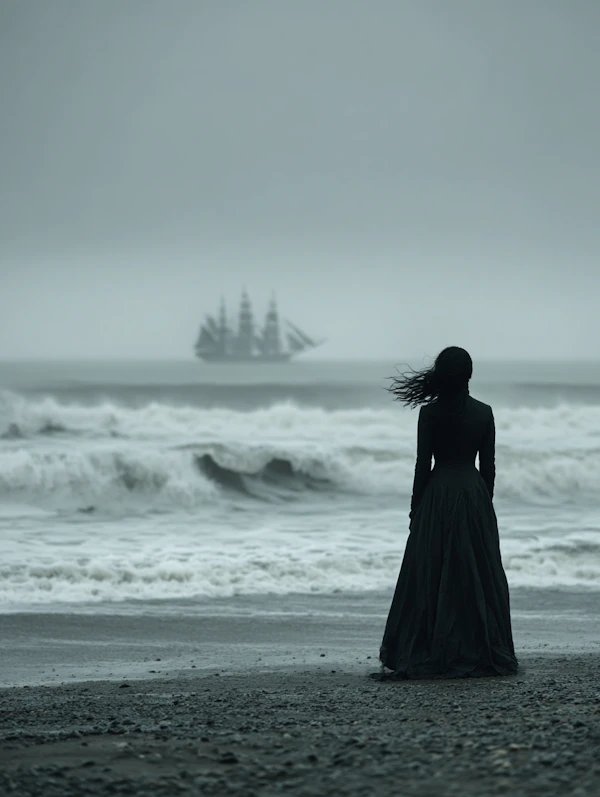 Solitary Beach Scene