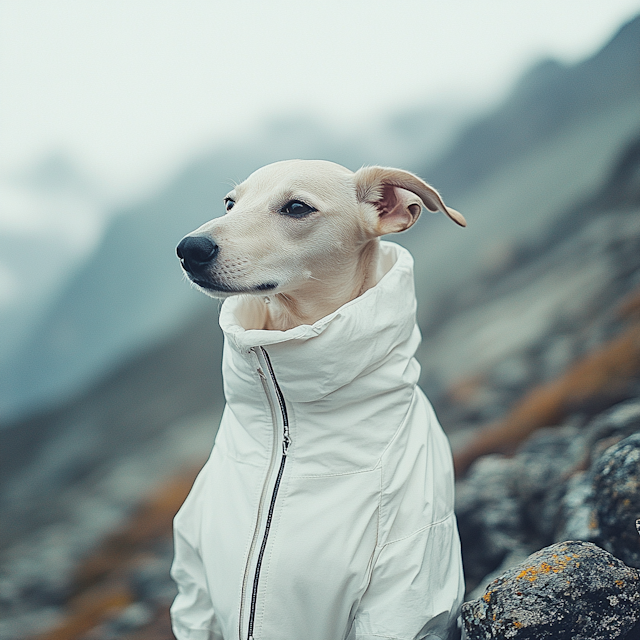 Dog in White Jacket