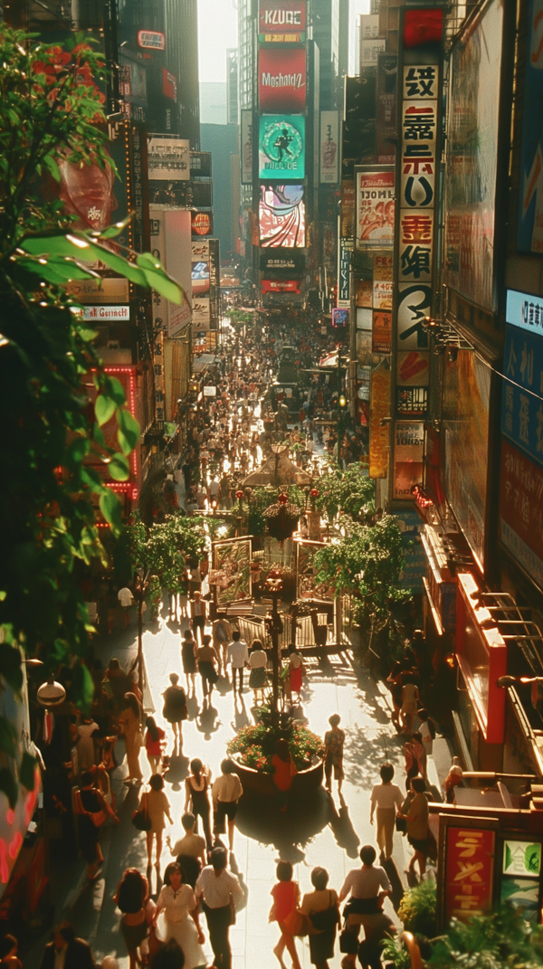 Bustling City Street Scene