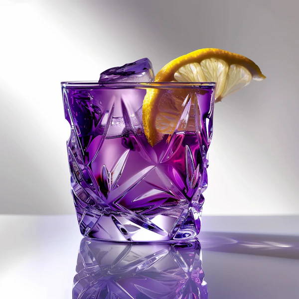Elegant Purple Drink with Lemon