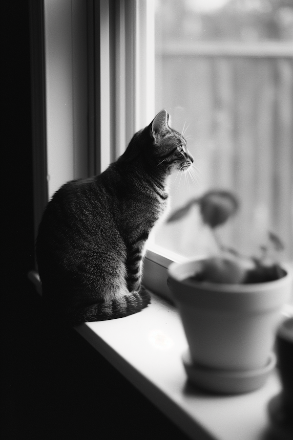 Serene Cat by the Window