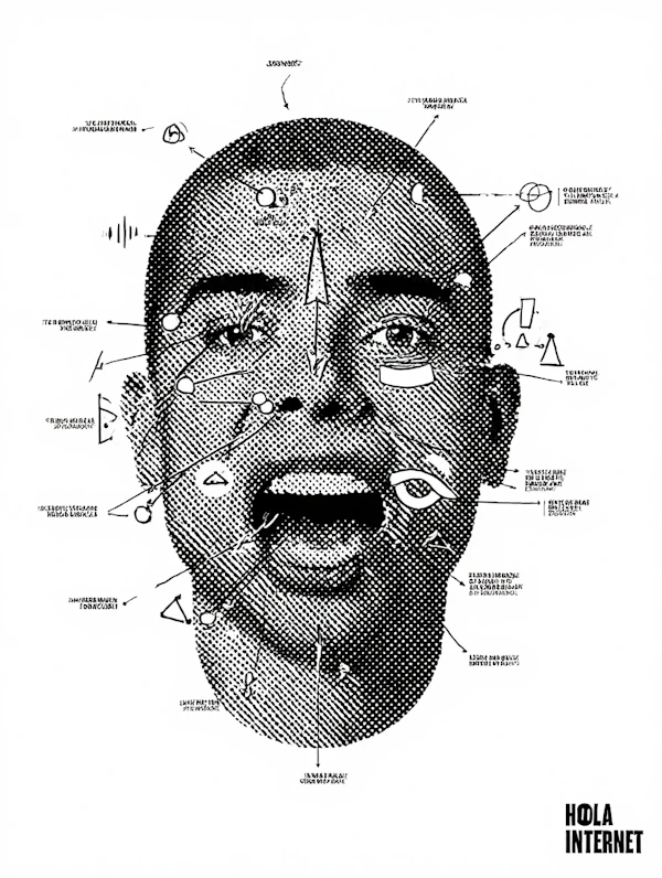 Halftone Face Illustration