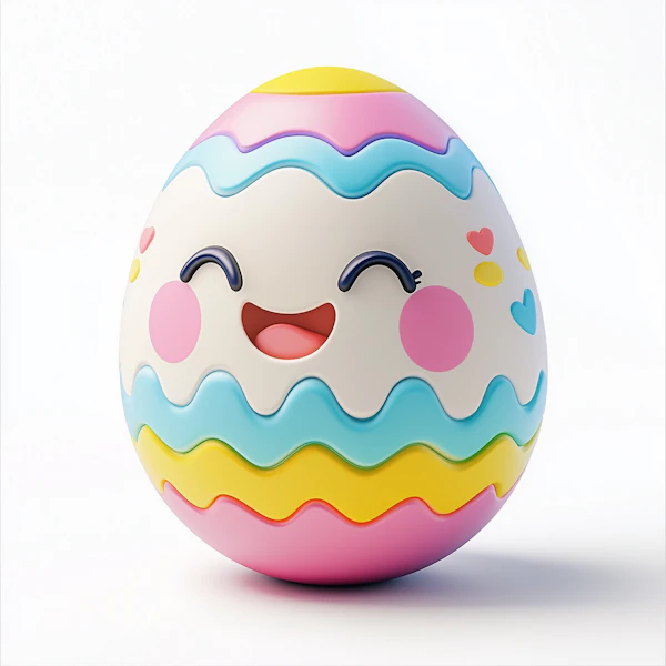 Smiling Easter Egg Art