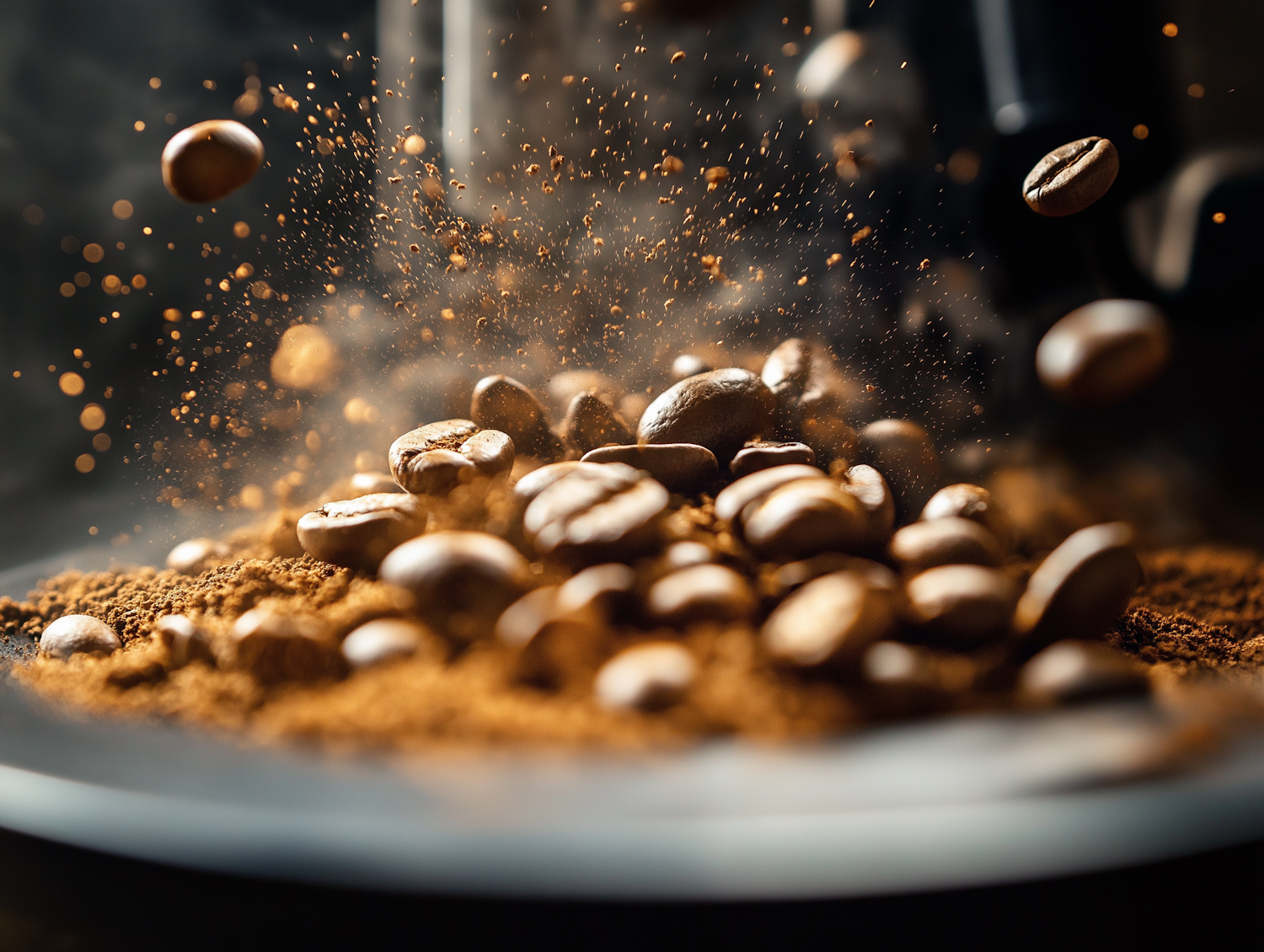 Dynamic Coffee Bean High-Speed Photography