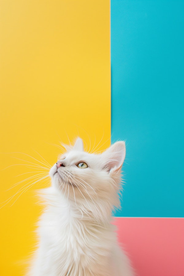 Elegant White Cat Portrait