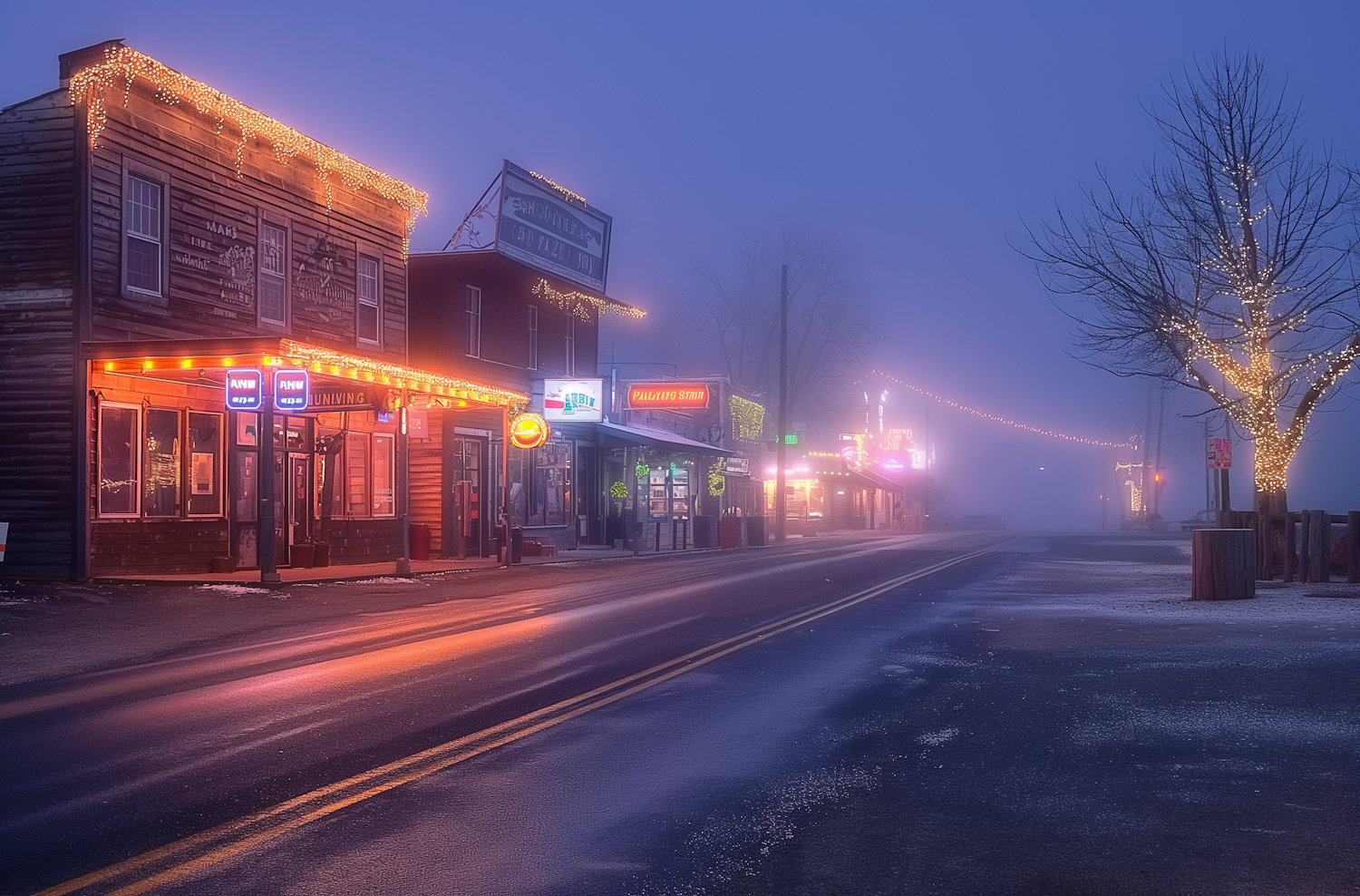 Twilight Mist in Small Town