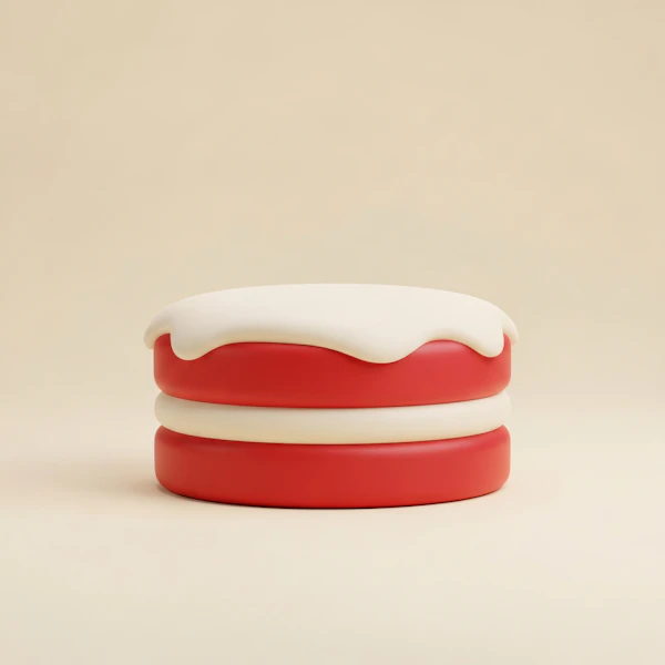Red and White Macaron