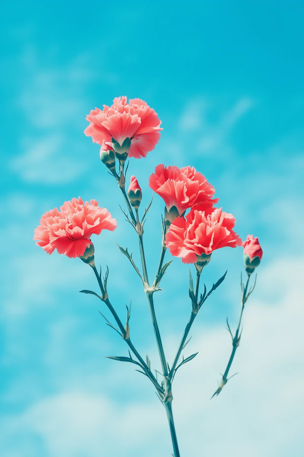 Pink Carnations in Bloom