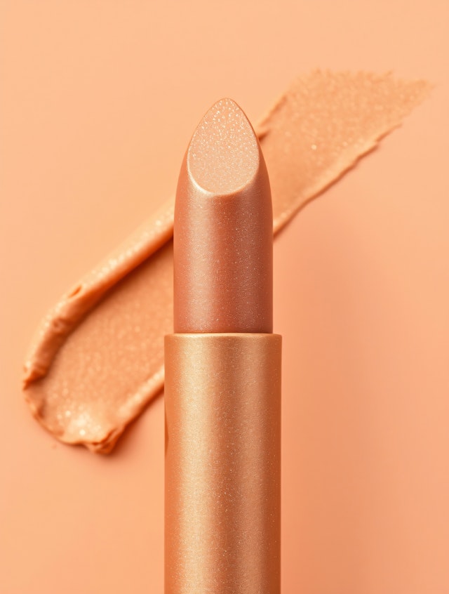 Peach Lipstick Close-Up