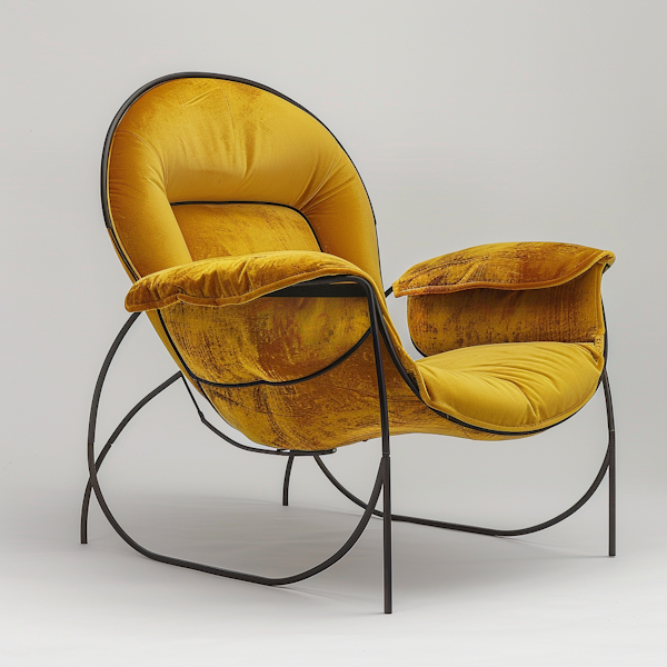 Vibrant Golden-Yellow Modern Chair