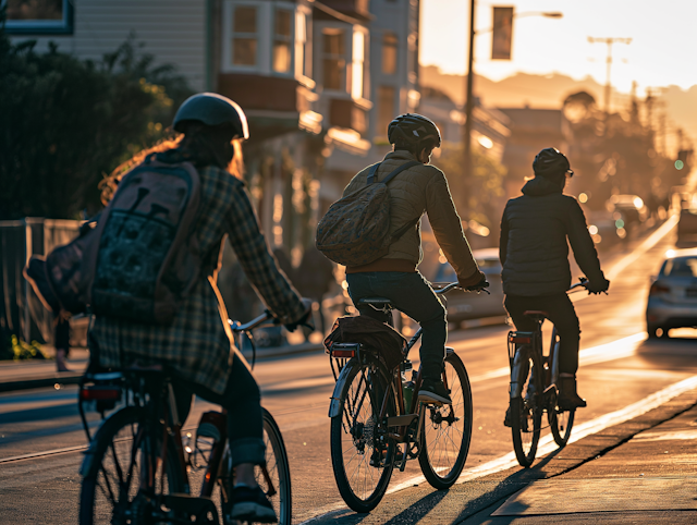 Urban Sunset Cycle Commute