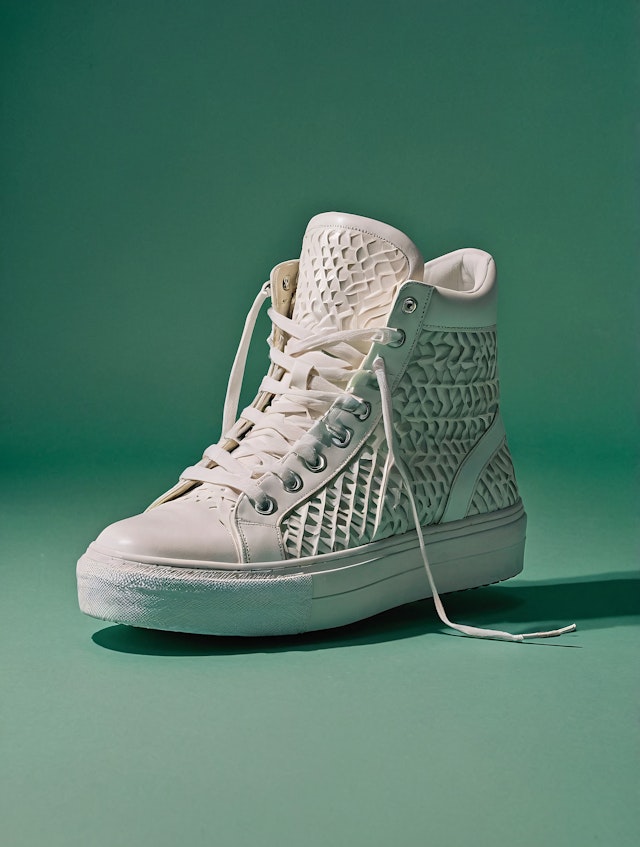 High-Top Sneaker on Green Background