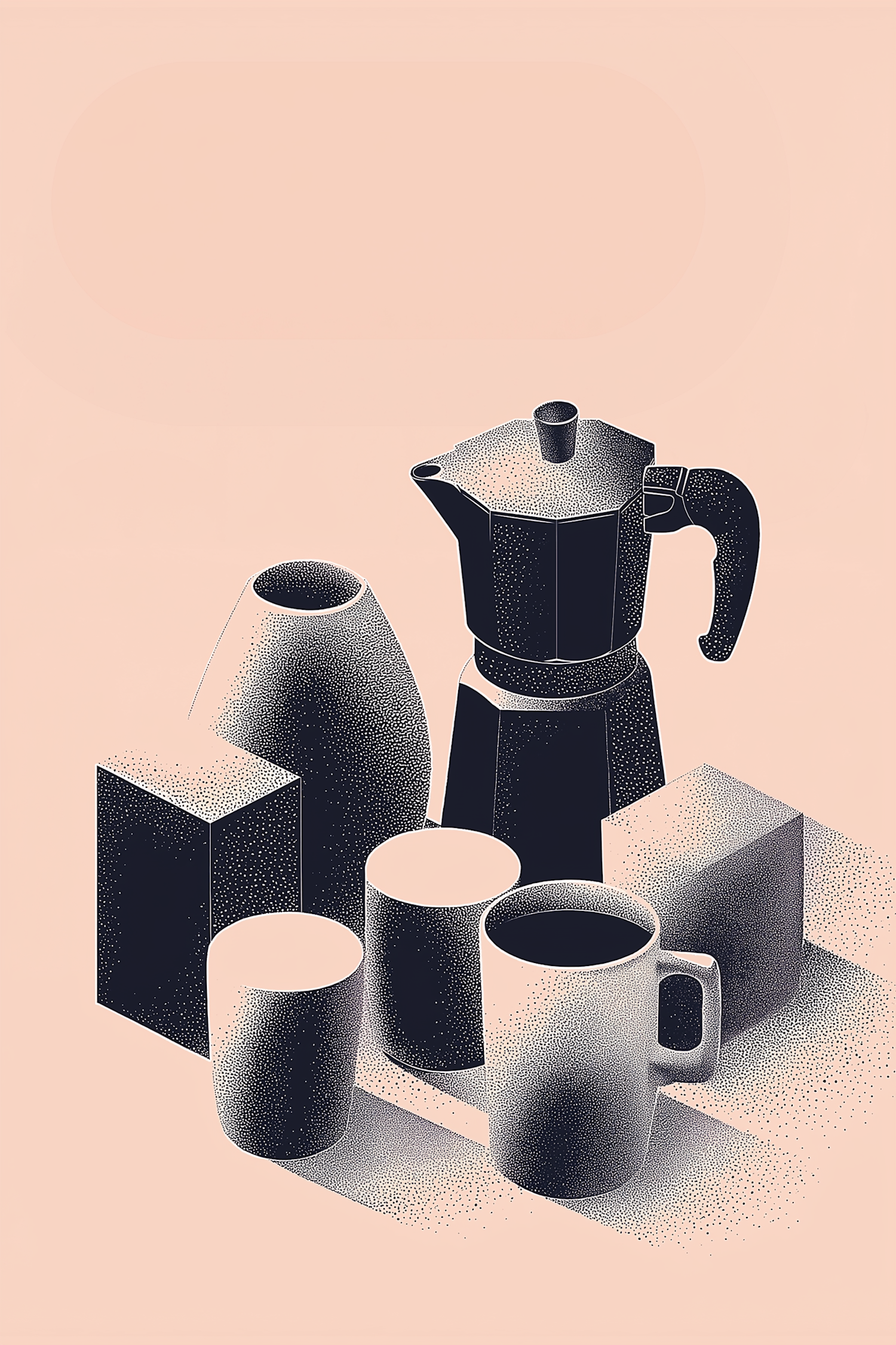 Stippled Moka Pot Art