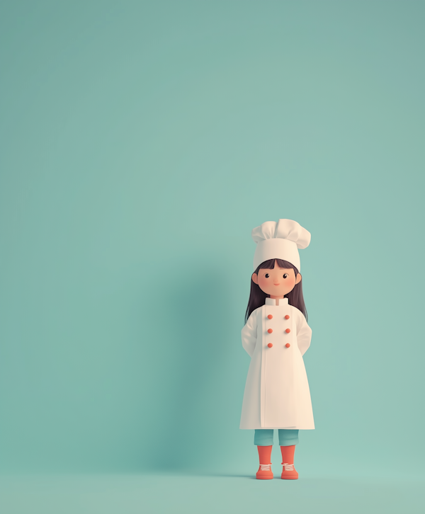 Cartoon Young Female Chef